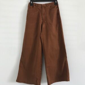 SELVA NEGRA WOMENS PANTS BROWN WIDE LEG HIGH RISE 2